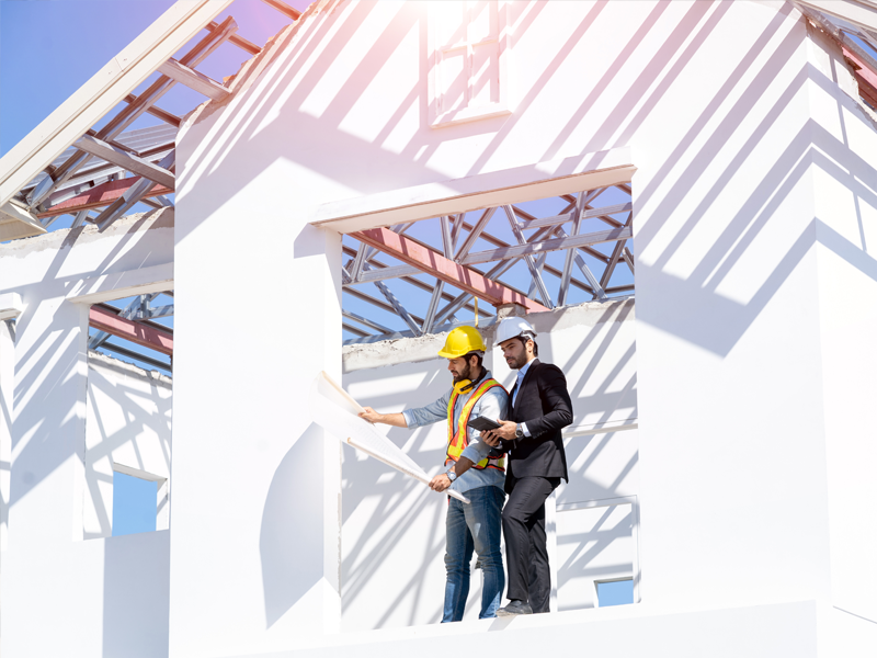 Bauingenieure auf der Baustelle